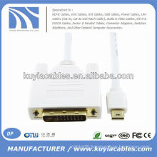 1.8m White Mini DP to DVI Cable Adapter For Mac Pro